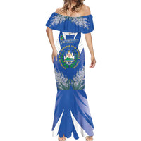 El Salvador Mermaid Dress Turquoise-Browed Motmot With Coat Of Arms - Wonder Print Shop