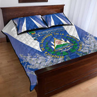 El Salvador Quilt Bed Set Turquoise-Browed Motmot With Coat Of Arms - Wonder Print Shop