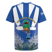 El Salvador Rugby Jersey Turquoise-Browed Motmot With Coat Of Arms - Wonder Print Shop