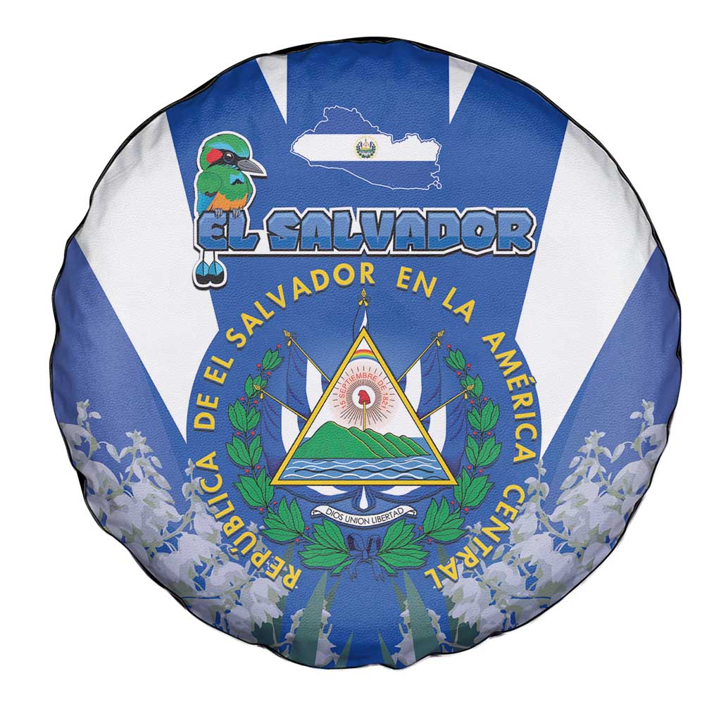 El Salvador Spare Tire Cover Turquoise-Browed Motmot With Coat Of Arms - Wonder Print Shop