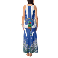 El Salvador Tank Maxi Dress Turquoise-Browed Motmot With Coat Of Arms - Wonder Print Shop