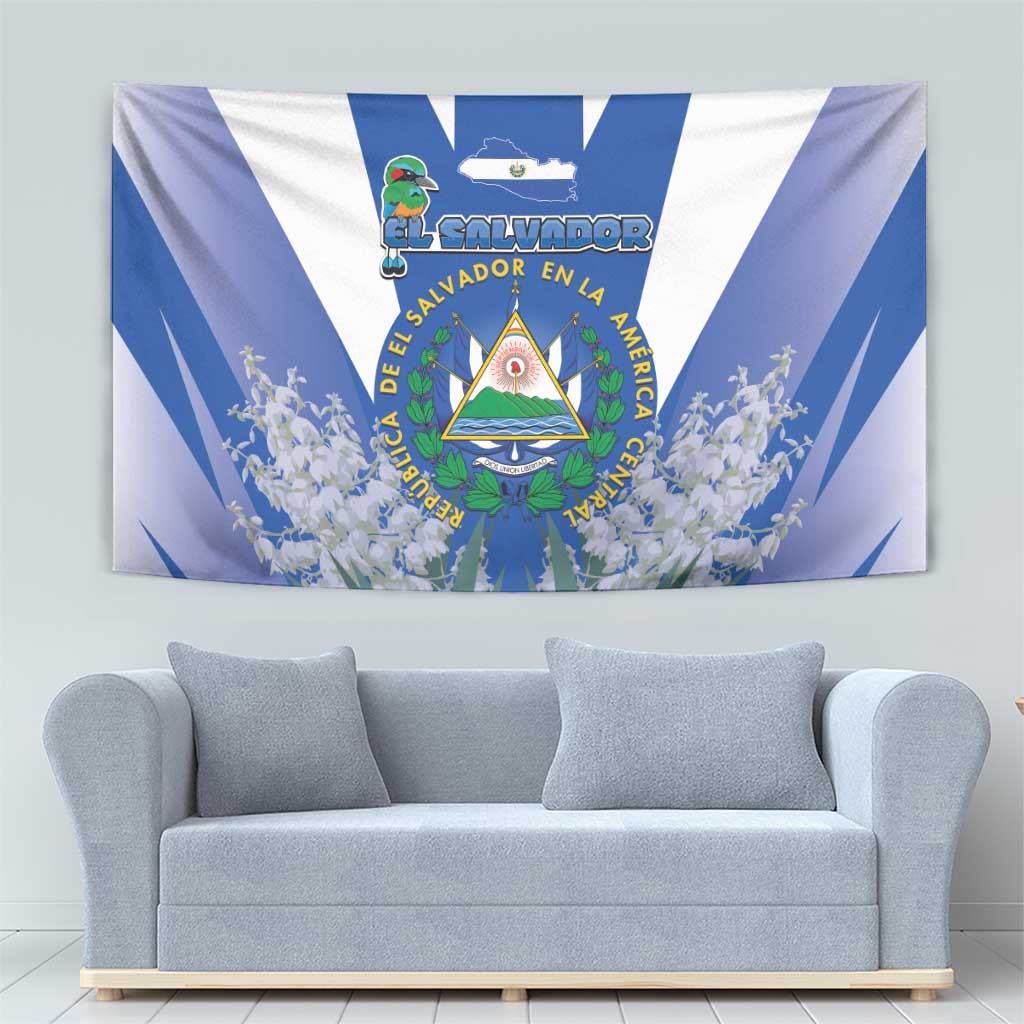 El Salvador Tapestry Turquoise-Browed Motmot With Coat Of Arms - Wonder Print Shop