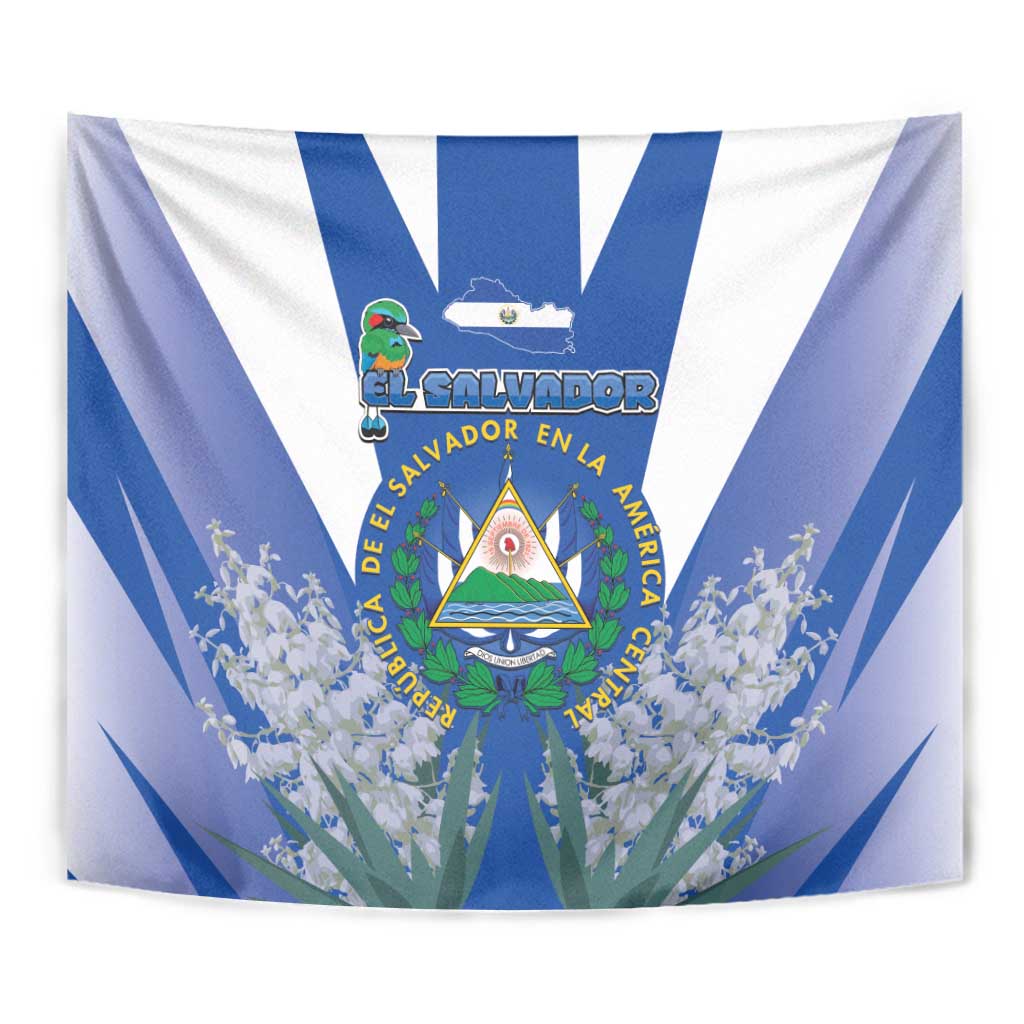 El Salvador Tapestry Turquoise-Browed Motmot With Coat Of Arms - Wonder Print Shop