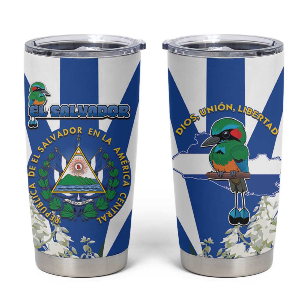 El Salvador Tumbler Cup Turquoise-Browed Motmot With Coat Of Arms - Wonder Print Shop