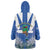 El Salvador Wearable Blanket Hoodie Turquoise-Browed Motmot With Coat Of Arms - Wonder Print Shop