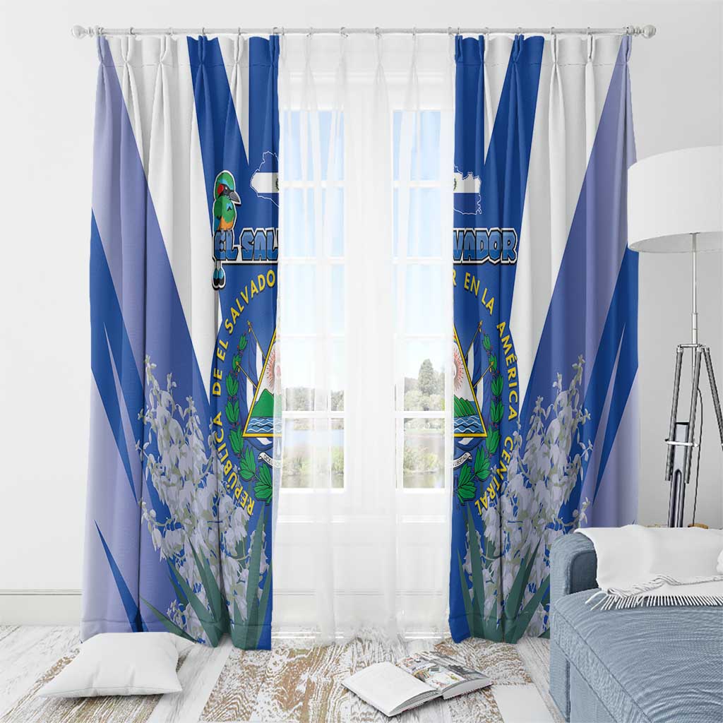 El Salvador Window Curtain Turquoise-Browed Motmot With Coat Of Arms - Wonder Print Shop