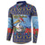 Barbados Christmas Button Sweatshirt Pelican With Poinsettia - Wonder Print Shop