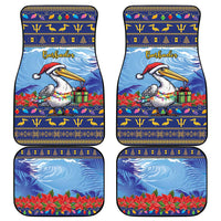 Barbados Christmas Car Mats Pelican With Poinsettia - Wonder Print Shop