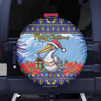 Barbados Christmas Spare Tire Cover Pelican With Poinsettia - Wonder Print Shop