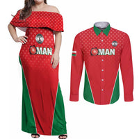 Custom Oman Cricket Couples Matching Off Shoulder Maxi Dress and Long Sleeve Button Shirt We Are Champions - Wonder Print Shop