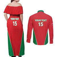 Custom Oman Cricket Couples Matching Off Shoulder Maxi Dress and Long Sleeve Button Shirt We Are Champions - Wonder Print Shop