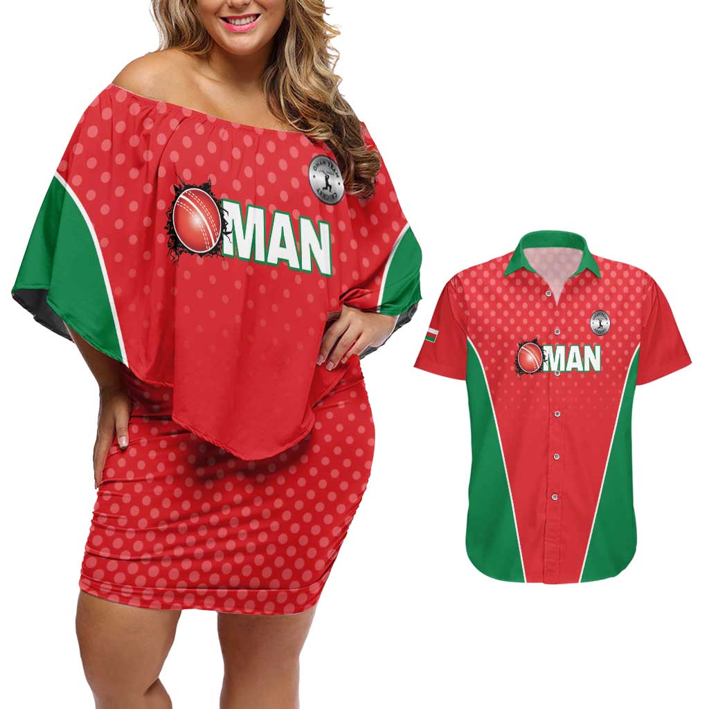 Custom Oman Cricket Couples Matching Off Shoulder Short Dress and Hawaiian Shirt We Are Champions - Wonder Print Shop