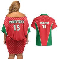 Custom Oman Cricket Couples Matching Off Shoulder Short Dress and Hawaiian Shirt We Are Champions - Wonder Print Shop