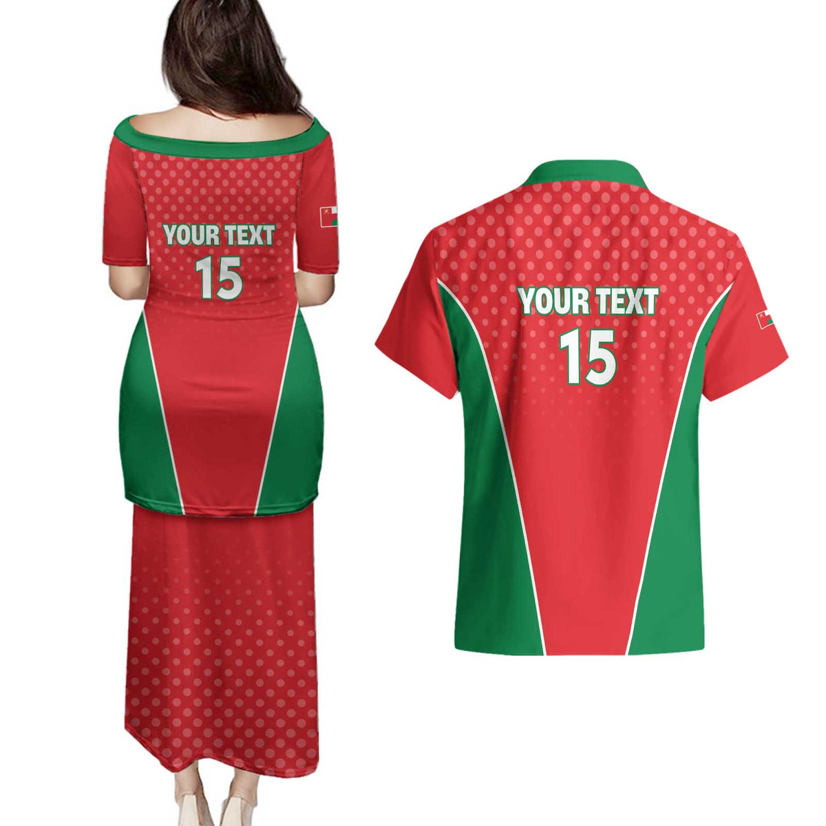 Custom Oman Cricket Couples Matching Puletasi and Hawaiian Shirt We Are Champions - Wonder Print Shop
