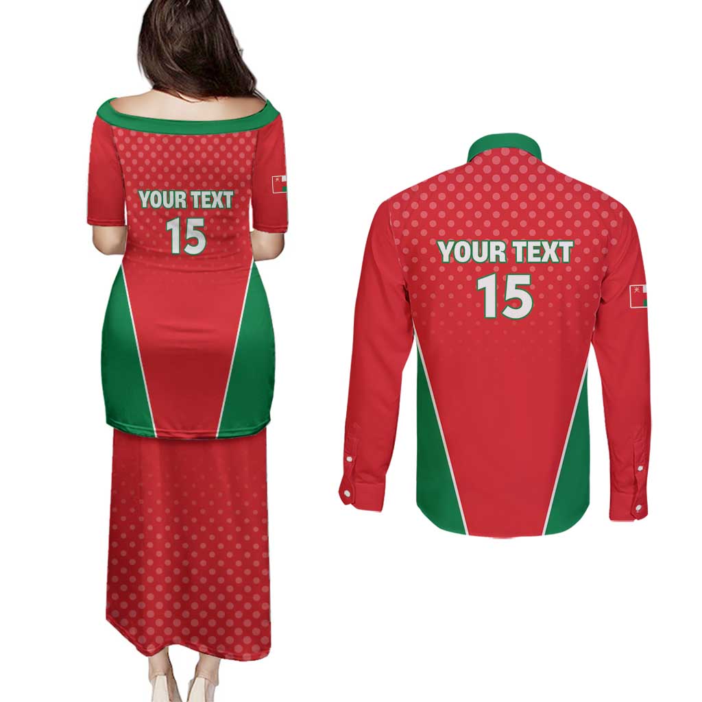 Custom Oman Cricket Couples Matching Puletasi and Long Sleeve Button Shirt We Are Champions - Wonder Print Shop