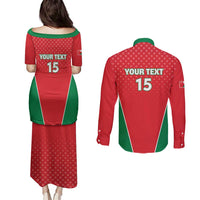 Custom Oman Cricket Couples Matching Puletasi and Long Sleeve Button Shirt We Are Champions - Wonder Print Shop