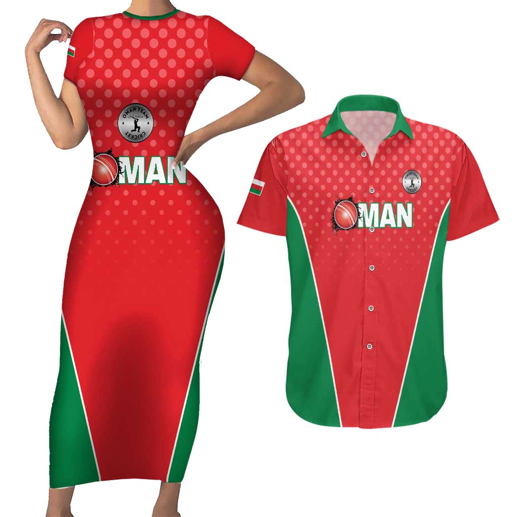 Custom Oman Cricket Couples Matching Short Sleeve Bodycon Dress and Hawaiian Shirt We Are Champions - Wonder Print Shop