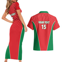 Custom Oman Cricket Couples Matching Short Sleeve Bodycon Dress and Hawaiian Shirt We Are Champions - Wonder Print Shop