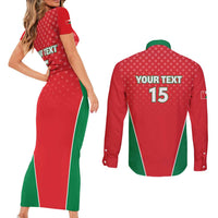 Custom Oman Cricket Couples Matching Short Sleeve Bodycon Dress and Long Sleeve Button Shirt We Are Champions - Wonder Print Shop