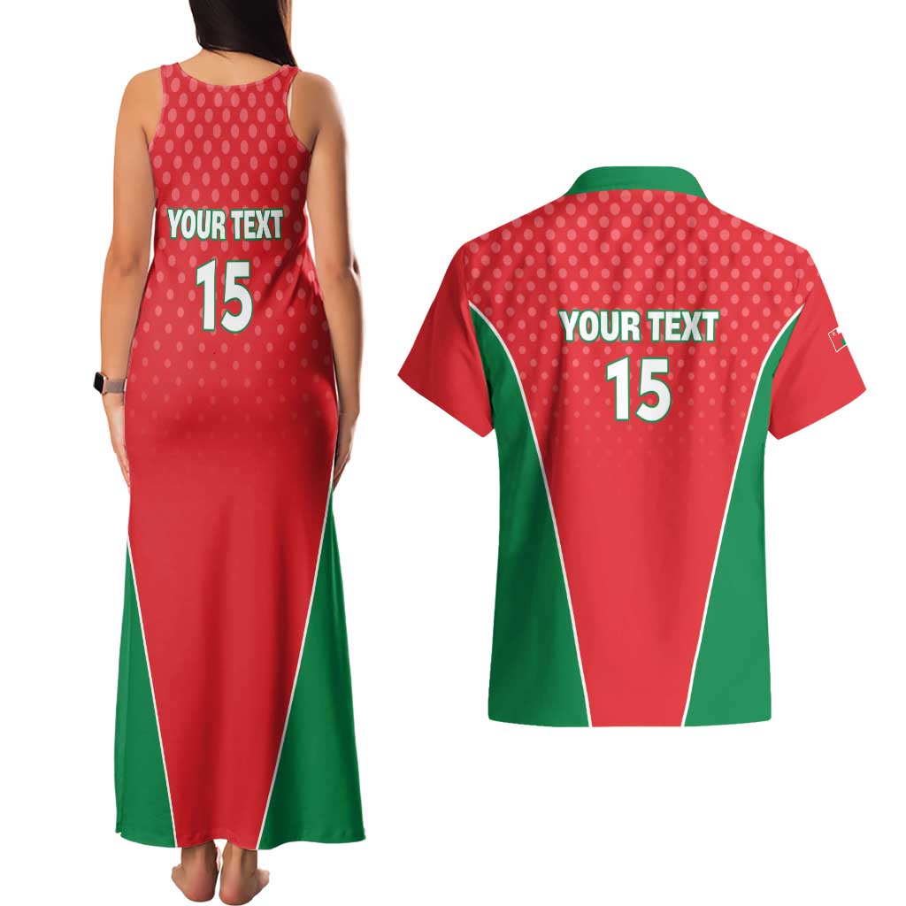 Custom Oman Cricket Couples Matching Tank Maxi Dress and Hawaiian Shirt We Are Champions - Wonder Print Shop