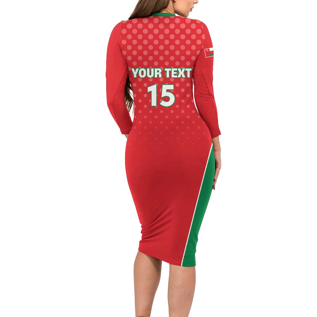 Custom Oman Cricket Family Matching Long Sleeve Bodycon Dress and Hawaiian Shirt We Are Champions - Wonder Print Shop