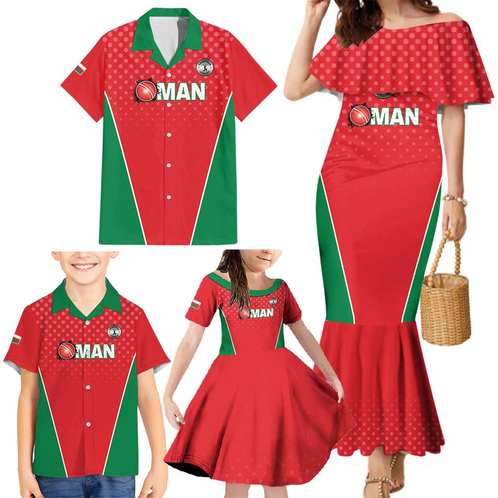 Custom Oman Cricket Family Matching Mermaid Dress and Hawaiian Shirt We Are Champions - Wonder Print Shop