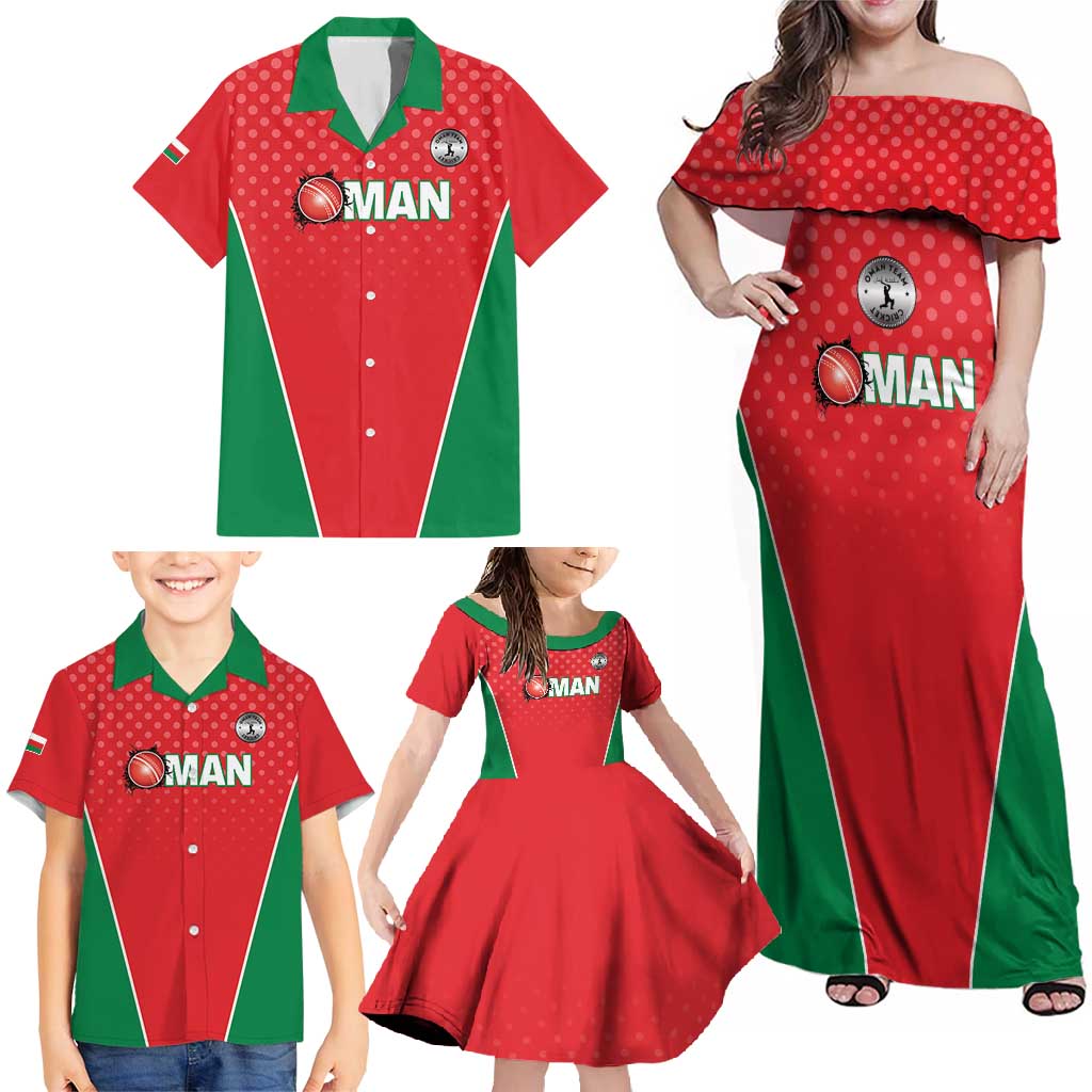Custom Oman Cricket Family Matching Off Shoulder Maxi Dress and Hawaiian Shirt We Are Champions - Wonder Print Shop