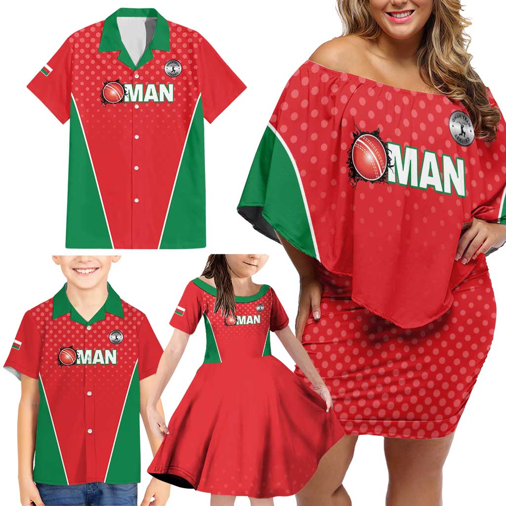 Custom Oman Cricket Family Matching Off Shoulder Short Dress and Hawaiian Shirt We Are Champions - Wonder Print Shop