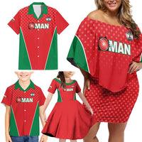 Custom Oman Cricket Family Matching Off Shoulder Short Dress and Hawaiian Shirt We Are Champions - Wonder Print Shop