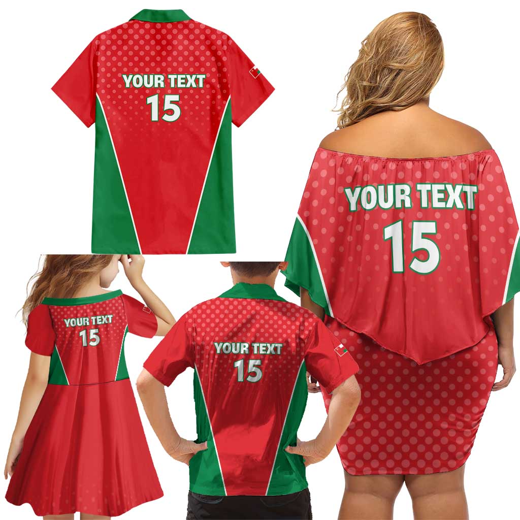 Custom Oman Cricket Family Matching Off Shoulder Short Dress and Hawaiian Shirt We Are Champions - Wonder Print Shop