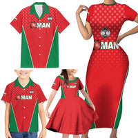 Custom Oman Cricket Family Matching Short Sleeve Bodycon Dress and Hawaiian Shirt We Are Champions - Wonder Print Shop