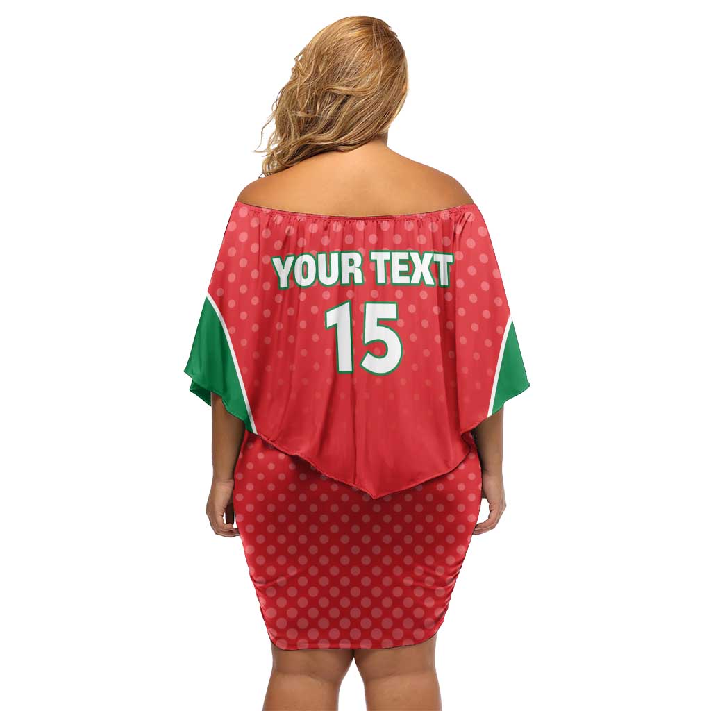 Custom Oman Cricket Off Shoulder Short Dress We Are Champions - Wonder Print Shop