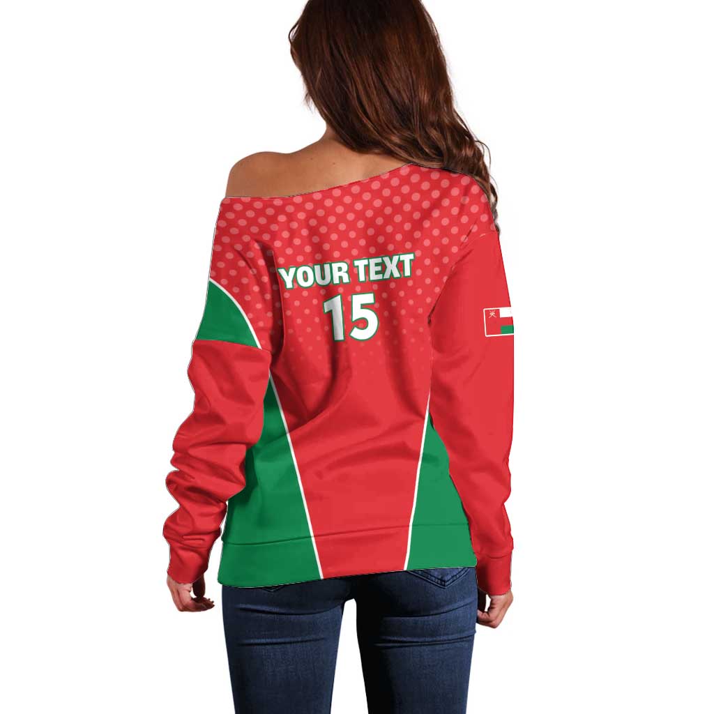 Custom Oman Cricket Off Shoulder Sweater We Are Champions - Wonder Print Shop