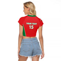 Custom Oman Cricket Raglan Cropped T Shirt We Are Champions - Wonder Print Shop