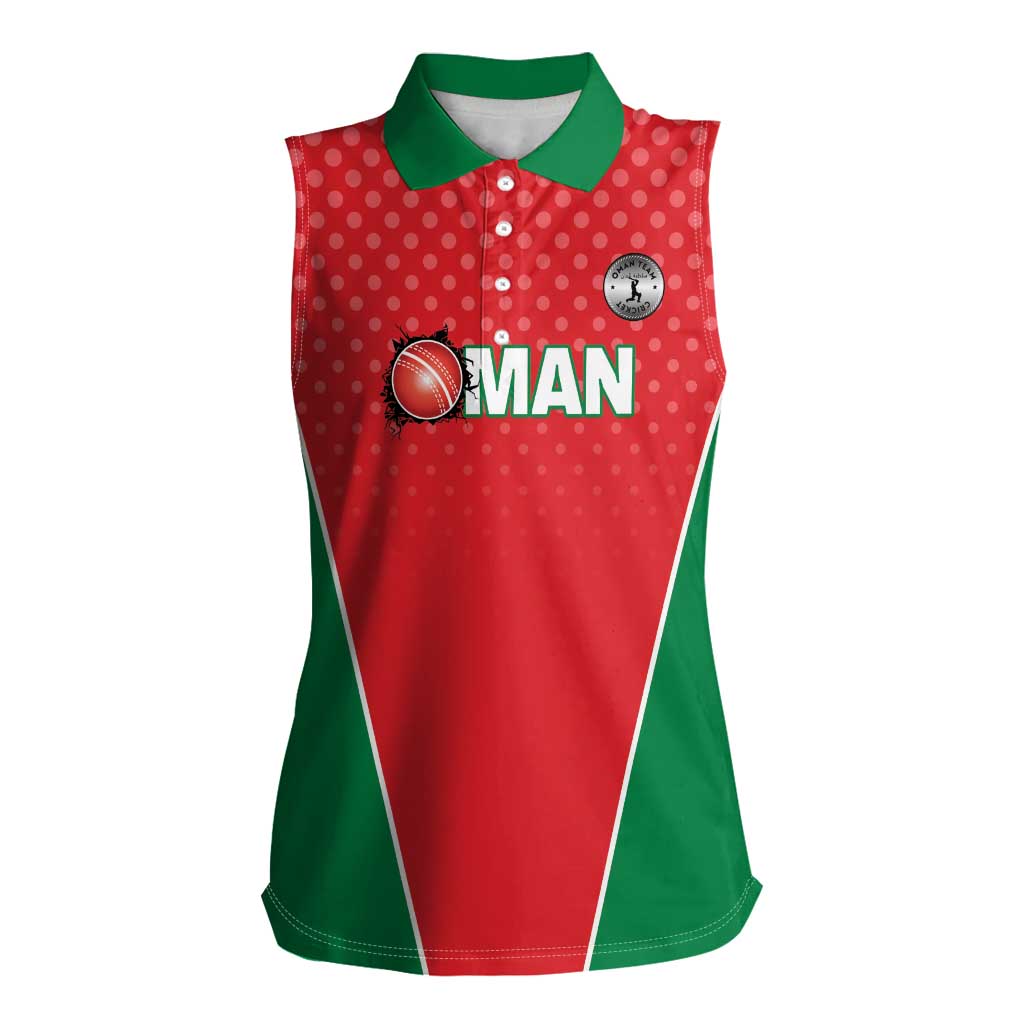Custom Oman Cricket Women Sleeveless Polo Shirt We Are Champions - Wonder Print Shop