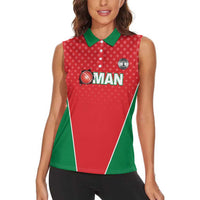 Custom Oman Cricket Women Sleeveless Polo Shirt We Are Champions - Wonder Print Shop