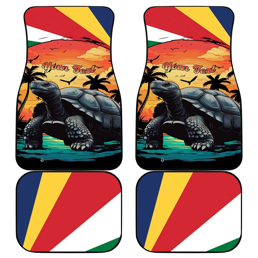 Personalised Seychelles Aldabra Giant Tortoise Car Mats Beach Sunset - Wonder Print Shop