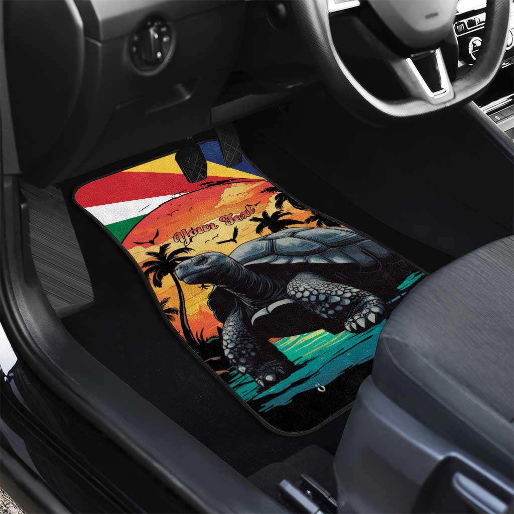 Personalised Seychelles Aldabra Giant Tortoise Car Mats Beach Sunset - Wonder Print Shop