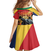 Personalised Seychelles Aldabra Giant Tortoise Family Matching Off Shoulder Maxi Dress and Hawaiian Shirt Beach Sunset - Wonder Print Shop