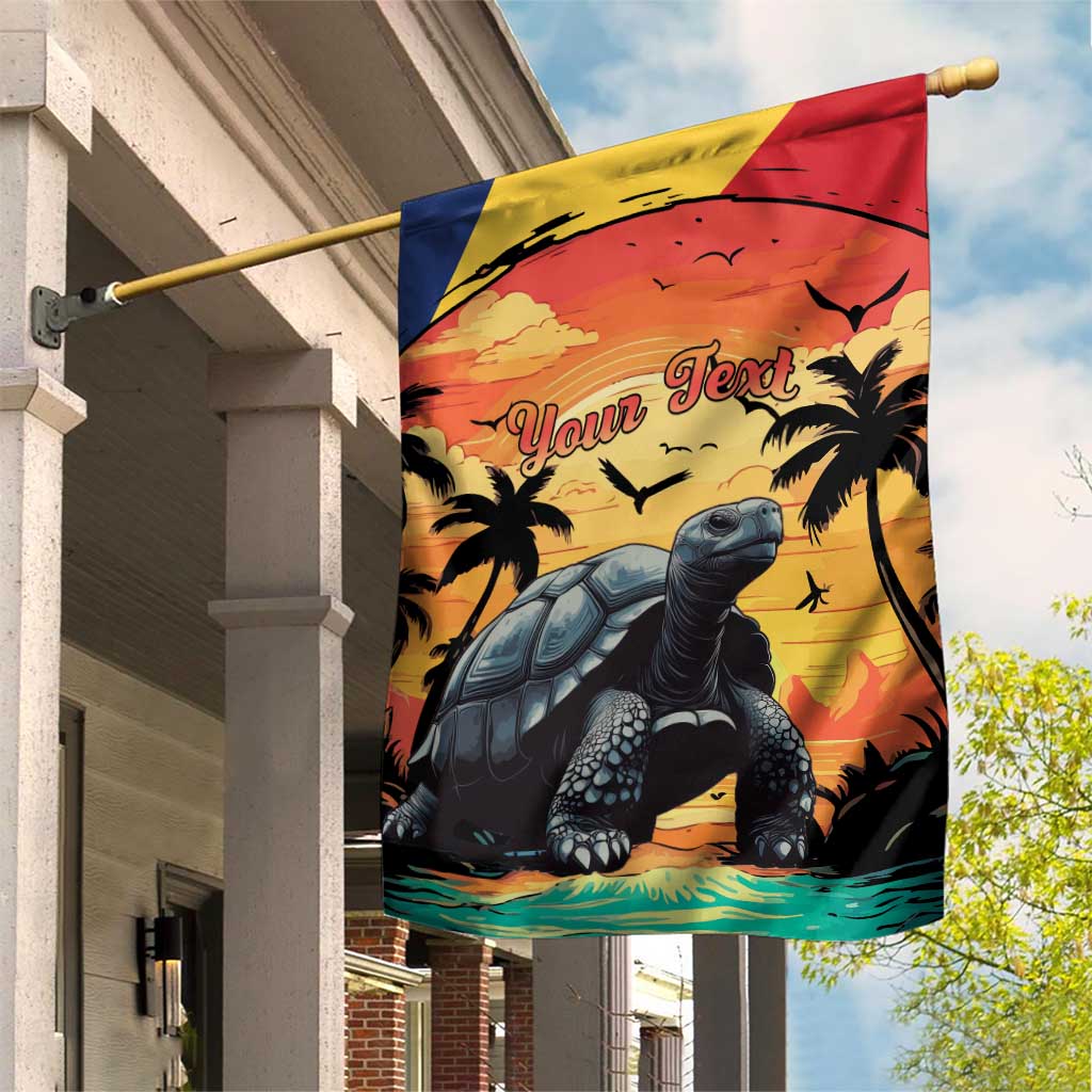 Personalised Seychelles Aldabra Giant Tortoise Garden Flag Beach Sunset - Wonder Print Shop