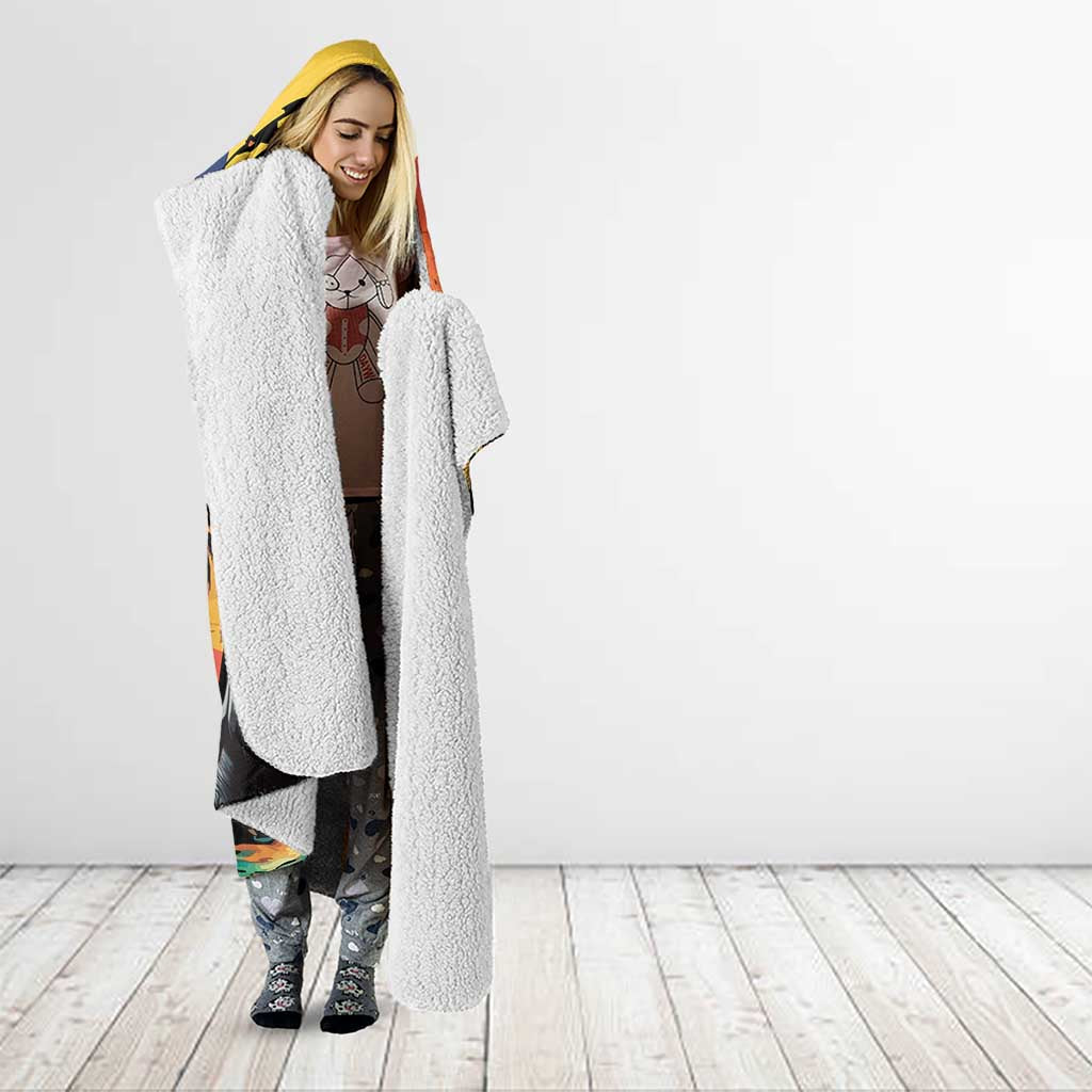 Personalised Seychelles Aldabra Giant Tortoise Hooded Blanket Beach Sunset