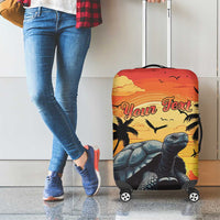 Personalised Seychelles Aldabra Giant Tortoise Luggage Cover Beach Sunset - Wonder Print Shop