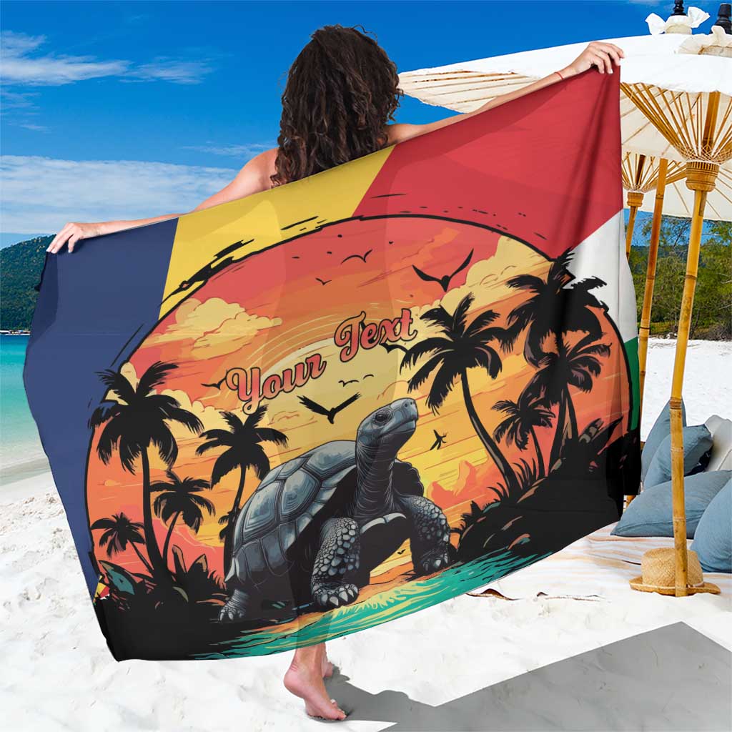 Personalised Seychelles Aldabra Giant Tortoise Sarong Beach Sunset - Wonder Print Shop