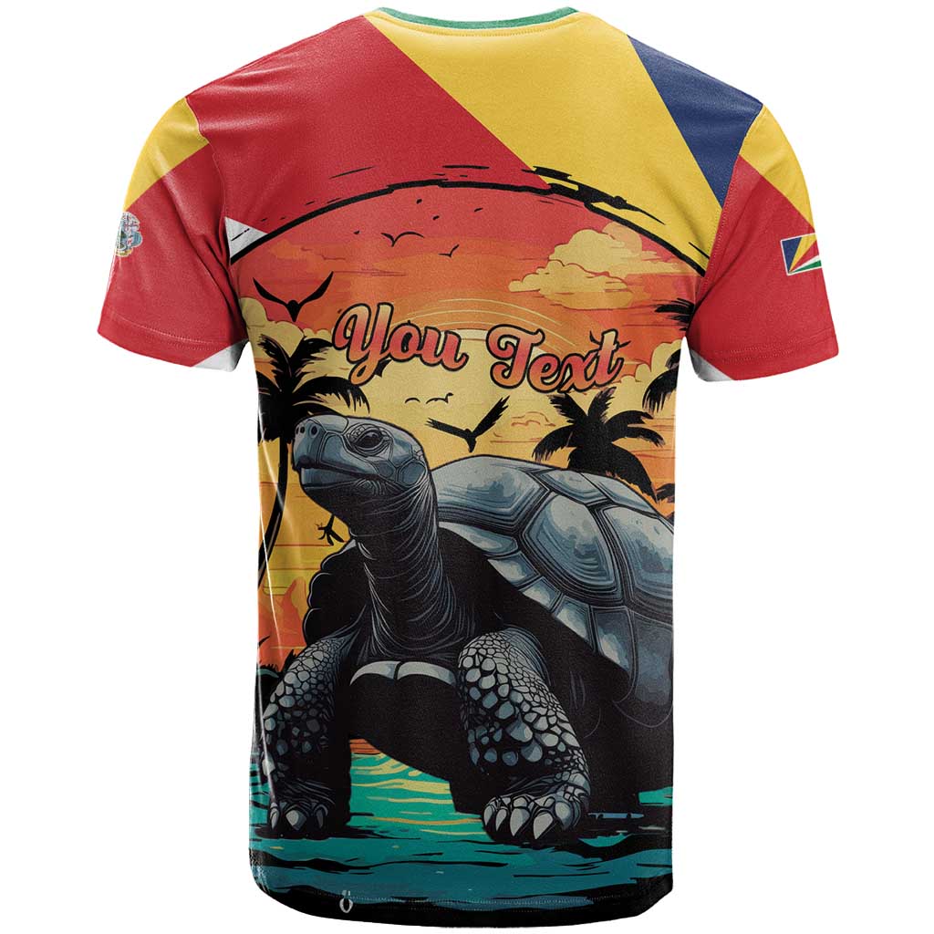 Personalised Seychelles Aldabra Giant Tortoise T Shirt Beach Sunset - Wonder Print Shop
