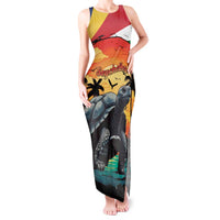 Personalised Seychelles Aldabra Giant Tortoise Tank Maxi Dress Beach Sunset - Wonder Print Shop