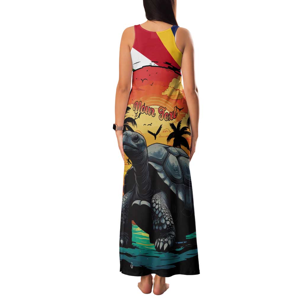 Personalised Seychelles Aldabra Giant Tortoise Tank Maxi Dress Beach Sunset - Wonder Print Shop