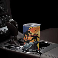 Personalised Seychelles Aldabra Giant Tortoise Tumbler Cup Beach Sunset - Wonder Print Shop
