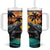 Personalised Seychelles Aldabra Giant Tortoise Tumbler With Handle Beach Sunset - Wonder Print Shop