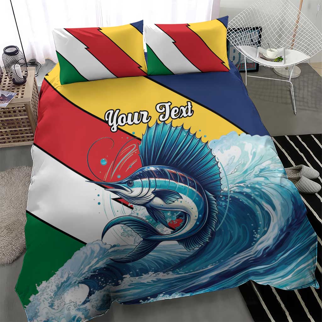 Personalised Seychelles Sailfish Bedding Set With Coat Of Arms - Wonder Print Shop
