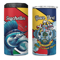 Personalised Seychelles Sailfish 4 in 1 Can Cooler Tumbler With Coat Of Arms - Wonder Print Shop